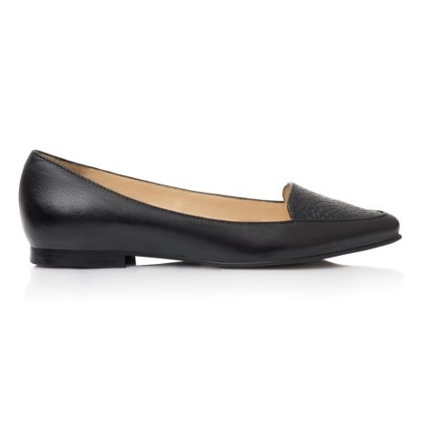 Balerini Piele Negru/Imprimeu Estela - orice culoare - imagine 2