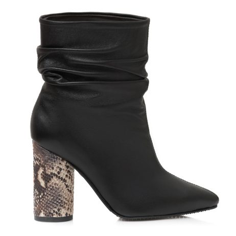 Botine Piele Fronsate Toc Sarpe A1  - Orice Culoare