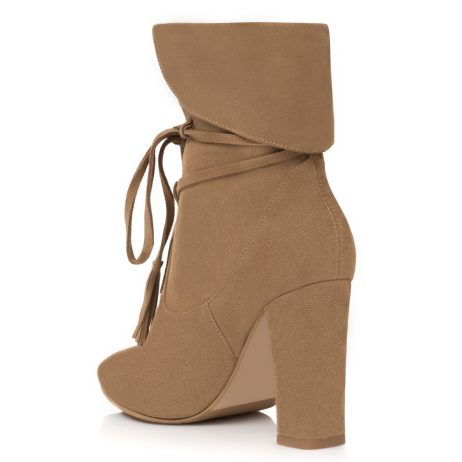 Botine Piele Intoarsa Bej Sara A5 - Orice Culoare - imagine 2