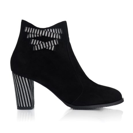 Botine Piele Intoarsa Negru/Dungi Ema T14 - orice culoare