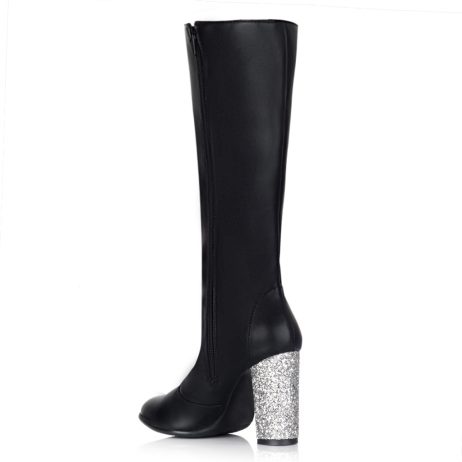 Cizme Piele Elegante Toc Glitter S4- orice culoare