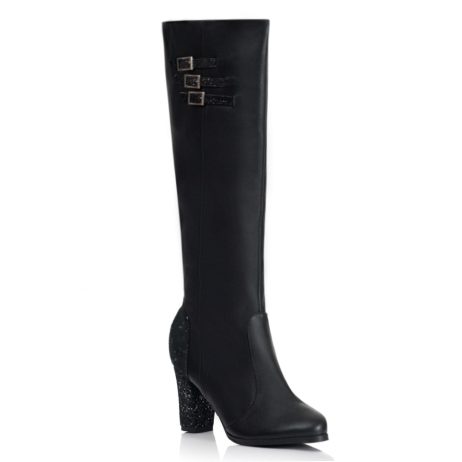 Cizme Piele NEGRU  Catarame Evelin T1 - pe stoc - imagine 2