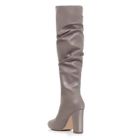 Cizme Stiletto Fronsate Piele Toc Gros  A4 - orice culoare - imagine 2