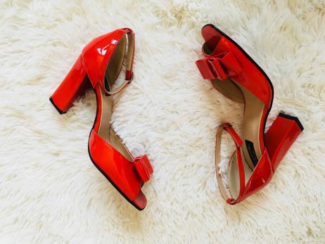 Sandale Elegante piele lacuita rosu - pe stoc - imagine 4