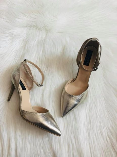 Pantofi Stiletto Auriu Emily C70 - Pe stoc - imagine 4