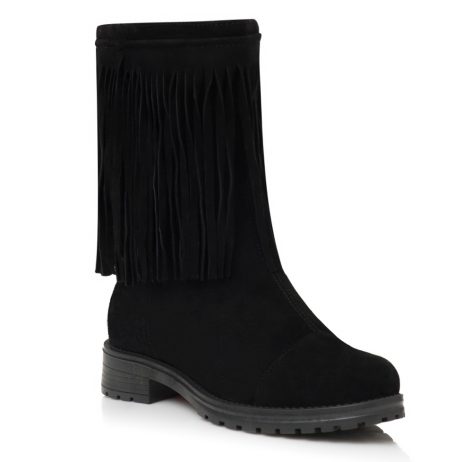 Ghete Dama cu Franjuri din Piele Intoarsa A2 - orice culoare - imagine 3