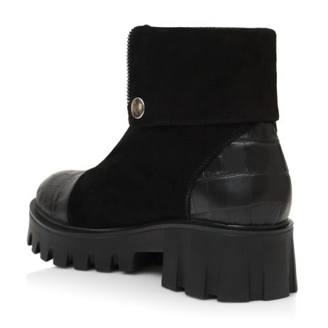 Ghete Dama Piele Intoarsa Fermuar A11 - orice culoare - imagine 2
