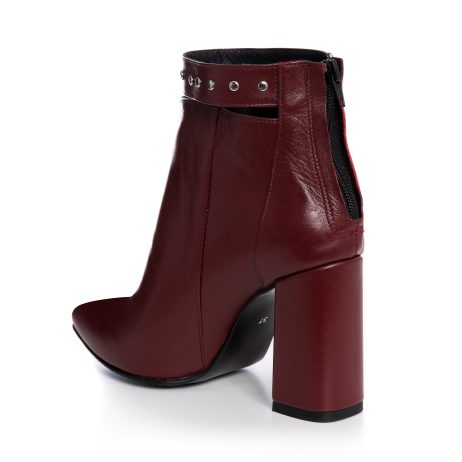 Botine Piele Bordo Cu Bareta Emily L11 - Orice Culoare - imagine 3