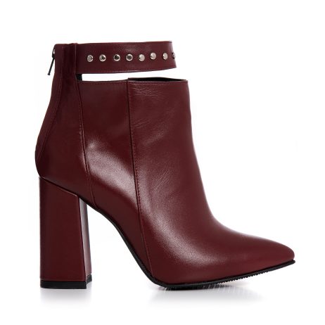 Botine Piele Bordo Cu Bareta Emily L11 - Orice Culoare - imagine 6