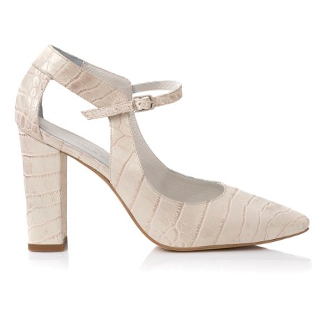 Pantofi Dama Piele Crem Agnes A11 - Orice Culoare