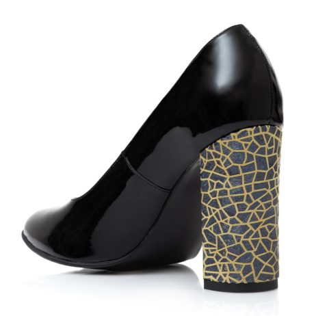 Pantofi Eleganti Toc Gros Lac Negru Melisa T31 - Orice Culoare - imagine 4
