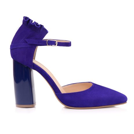 Pantofi Piele Intoarsa Albastru Royal Elissa C55 - orice culoare - imagine 3