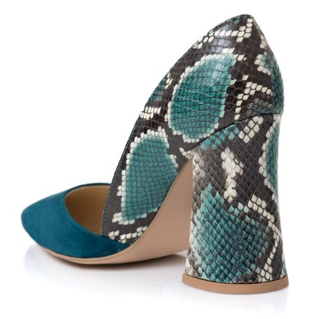 Pantofi Piele Turcoaz Imprimeu Sarpe A3 - orice culoare - imagine 2
