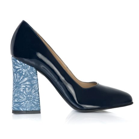 Pantofi Piele Naturala Toc Evazat Chic T1 - orice culoare - imagine 8