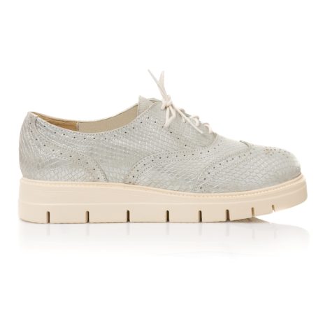 Pantofi Piele Snake Argintiu Talpa Joasa A5  - orice culoare