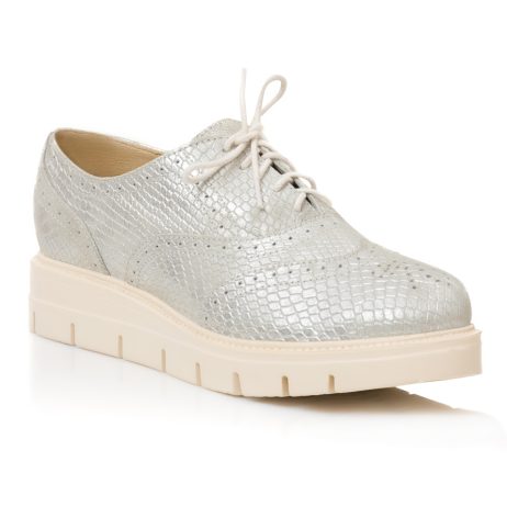 Pantofi Piele Snake Argintiu Talpa Joasa A5  - orice culoare - imagine 3