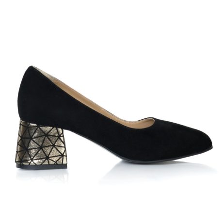 Pantof Piele Negru Toc Mic Evazat T32- orice culoare - imagine 3