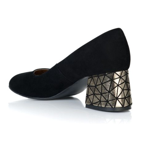 Pantof Piele Negru Toc Mic Evazat T32- orice culoare