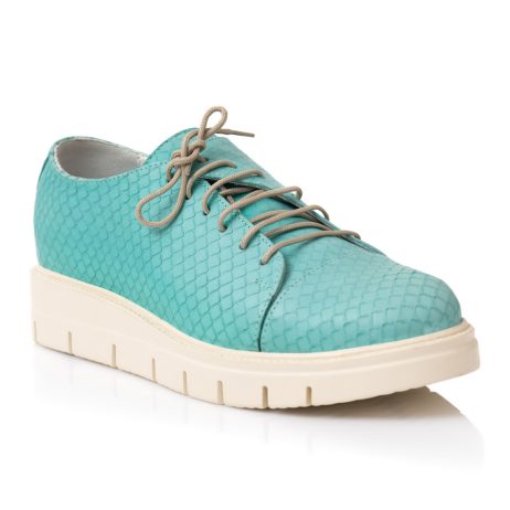 Pantofi Piele Oxford Turcoaz Snake A1   - orice culoare - imagine 3
