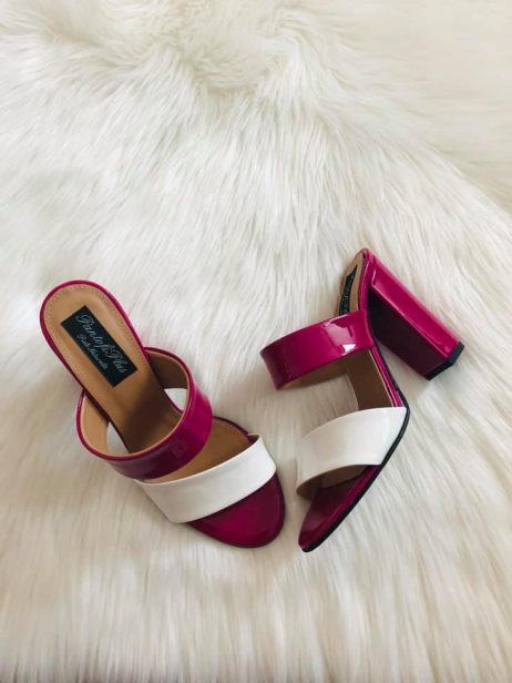 Saboti dama piele Eleganti LAC ALB/FUCSHIA F10 - imagine 3