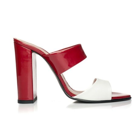 Saboti dama piele Eleganti LAC ALB/FUCSHIA F10