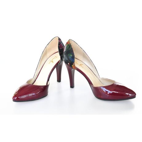 Pantofi Dama Piele Stiletto Color Albastru Electric D14 - pe stoc - imagine 4