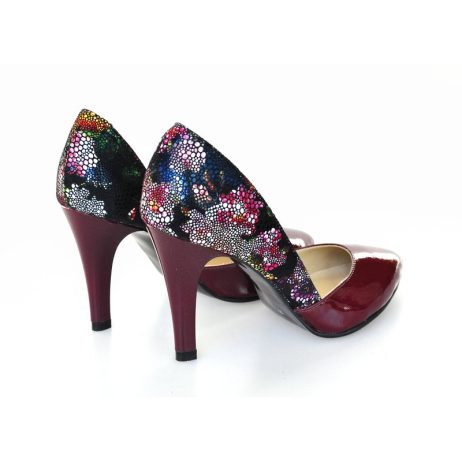 Pantofi Dama Piele Stiletto Color Albastru Electric D14 - pe stoc - imagine 2