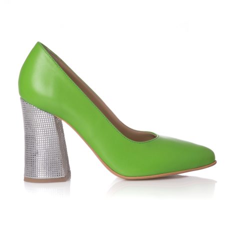 Pantofi Piele Naturala Toc Evazat Chic T1 - orice culoare