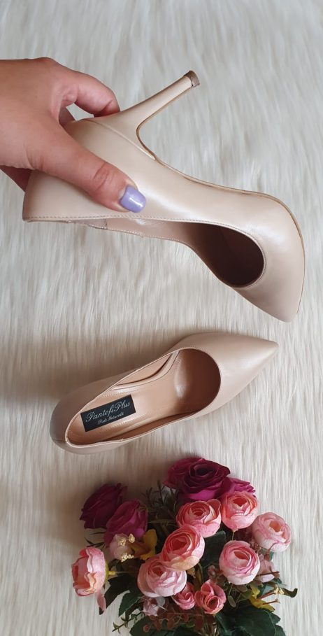 Pantofi Stiletto Piele Intoarsa Nude L5 - Orice Culoare - imagine 3