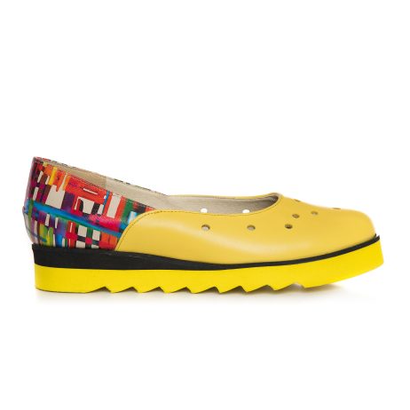 Balerini Piele Galben Color Danny V14 - Orice culoare