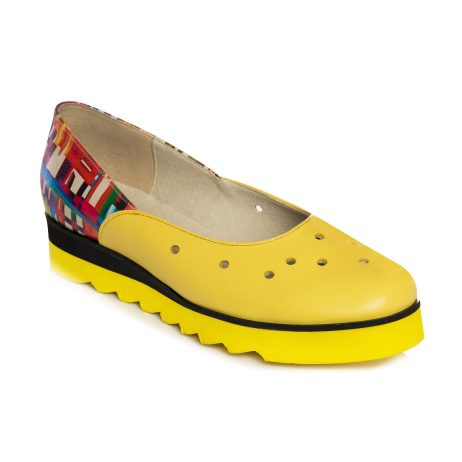 Balerini Piele Galben Color Danny V14 - Orice culoare - imagine 2