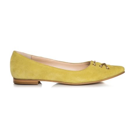 Balerini Piele Intoarsa Galben Varf Ascutit E3  - Orice culoare