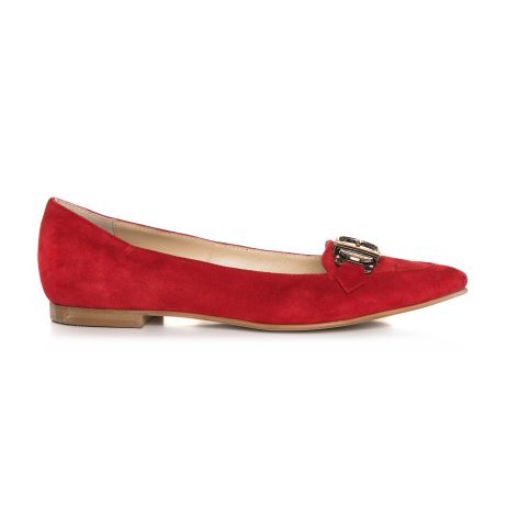 Balerini Piele Intoarsa Rosu Catarama E2 - Orice culoare