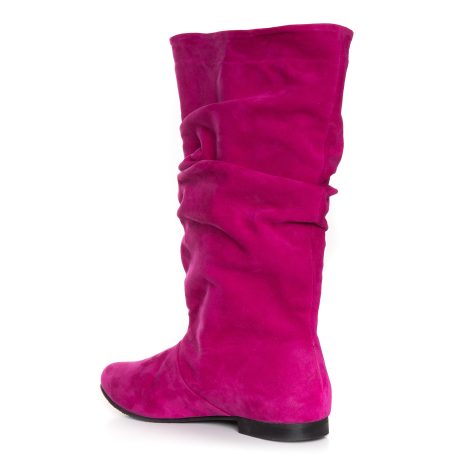 Cizme Piele Naturala fronsate Fucsia L5 - orice culoare - imagine 2