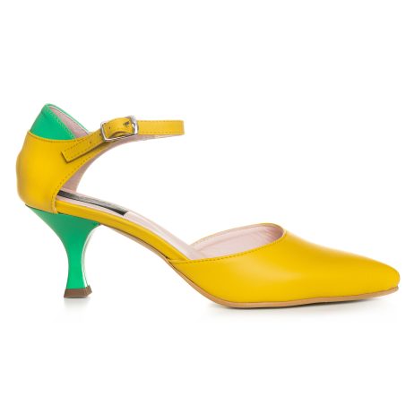 Pantofi Piele Galben/Verde Sweety C60-  orice culoare - imagine 4