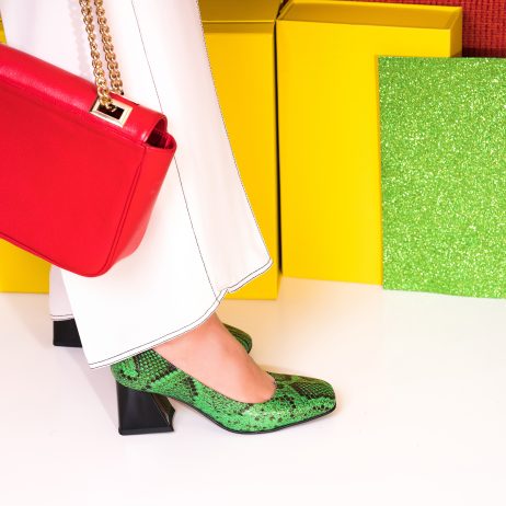 Pantofi Comod Piele Imprimeu Sarpe Verde - Orice Culoare - orice culoare - imagine 6