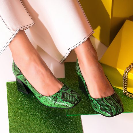 Pantofi Comod Piele Imprimeu Sarpe Verde - Orice Culoare - orice culoare - imagine 4