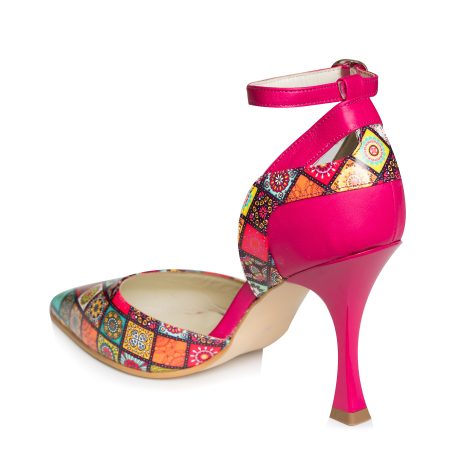 Pantofi Piele Ciclam Imprimeu Color C47- orice culoare - imagine 5