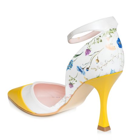 Pantofi Piele Galben Chic Floral C45- orice culoare - imagine 4