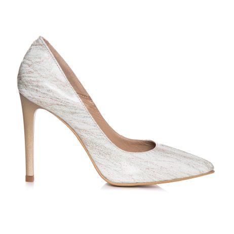 Pantofi Stiletto Piele Alb/Bej L9 - orice culoare