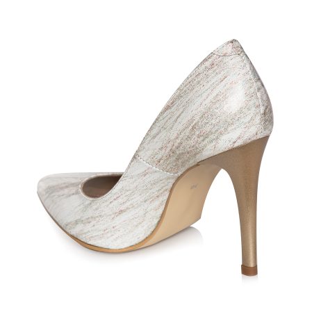 Pantofi Stiletto Piele Alb/Bej L9 - orice culoare - imagine 3