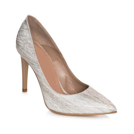 Pantofi Stiletto Piele Alb/Bej L9 - orice culoare - imagine 2