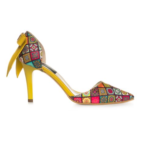 Pantofi Piele Stiletto Galben Color W30 - Orice Culoare - imagine 3