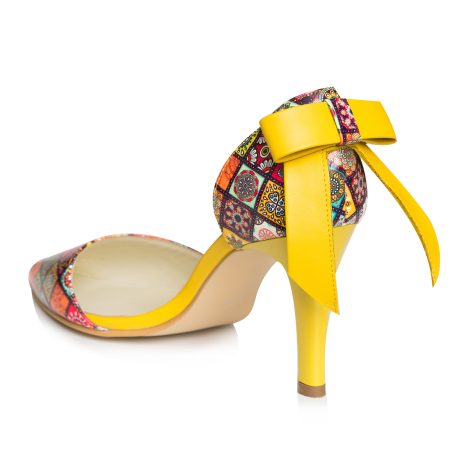 Pantofi Piele Stiletto Galben Color W30 - Orice Culoare - imagine 4