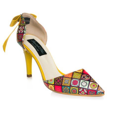 Pantofi Piele Stiletto Galben Color W30 - Orice Culoare - imagine 6