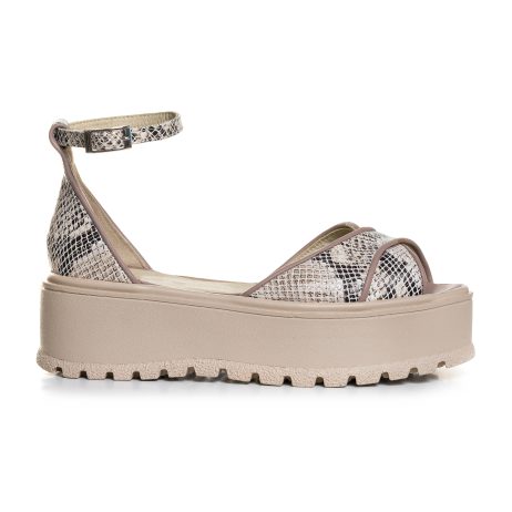 Sandale Cu Platforma Piele Imprimeu Sarpe V8   - Orice Culoare