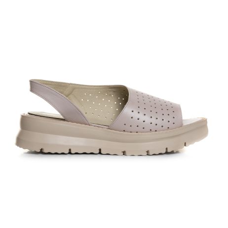 Sandale Piele Bej Talpa Joasa V10 - Orice Culoare - imagine 2