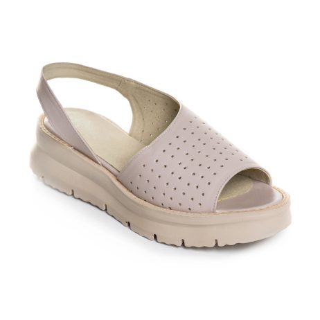 Sandale Piele Bej Talpa Joasa V10 - Orice Culoare